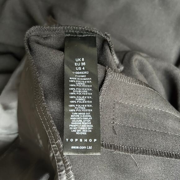 Topshop Black High Waisted Split Leg Pants US Size 4 - Picture 9 of 9